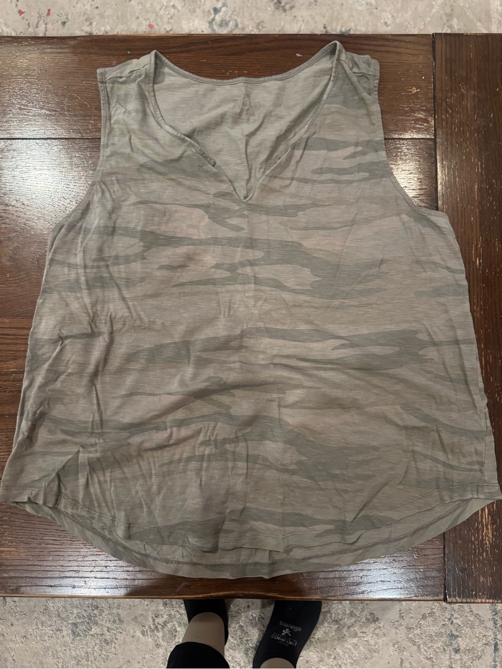 Women's Lightweight Olive Camo V-Neck Tank Top